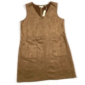 Max Studio Faux Suede Stretchy Sleeveless Mini Dress Large NEW! Retail $168